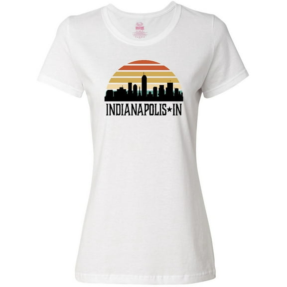 Inktastic Indianapolis Indiana Skyline Retro Women's T-Shirt