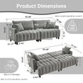 thumbnail image 2 of GAKMCIL 83" Polyester Futon Sofa Bed, Comfy Convertible Couch Bed, Multi-Function Sofa with Adjustable Backrest, 2 Pillows, 2 Hidden Storage, 700lbs Load for Living Room, Guest Room (Gray), 2 of 5