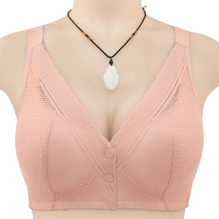 Entyinea Womens Satin Minimizer Bra Push up Underwire Seamless Padded  T-Shirt Bra Pink 40 