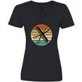 thumbnail image 3 of Inktastic Hair Stylist Barber Retro Sunset Women's V-Neck T-Shirt, 3 of 5