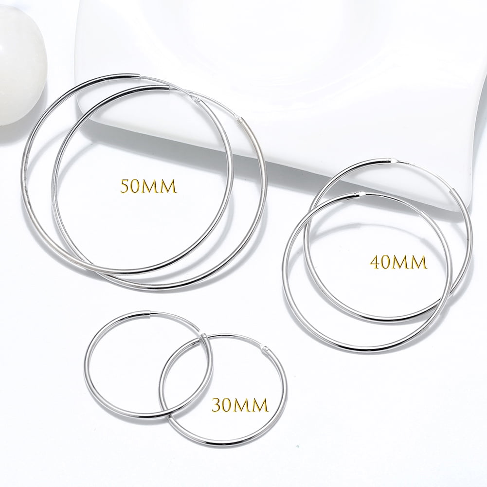 Thin Hoop Earrings for Women Classic Thin Sterling Silver Womens Ginger Lyne Collection