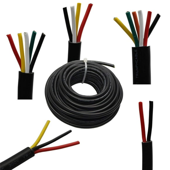 22 gauge 4 conductor wire Audio Power Cable Speaker Wire (Red & Black & yellow & white) 80ft