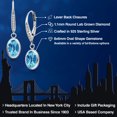thumbnail image 2 of Gem Stone King 925 Sterling Silver Swiss Blue Topaz and Lab Grown Diamond Earrings for Women | 2.70 Cttw | Gemstone November Birthstone | Oval Checkerboard 8X6MM, 2 of 6