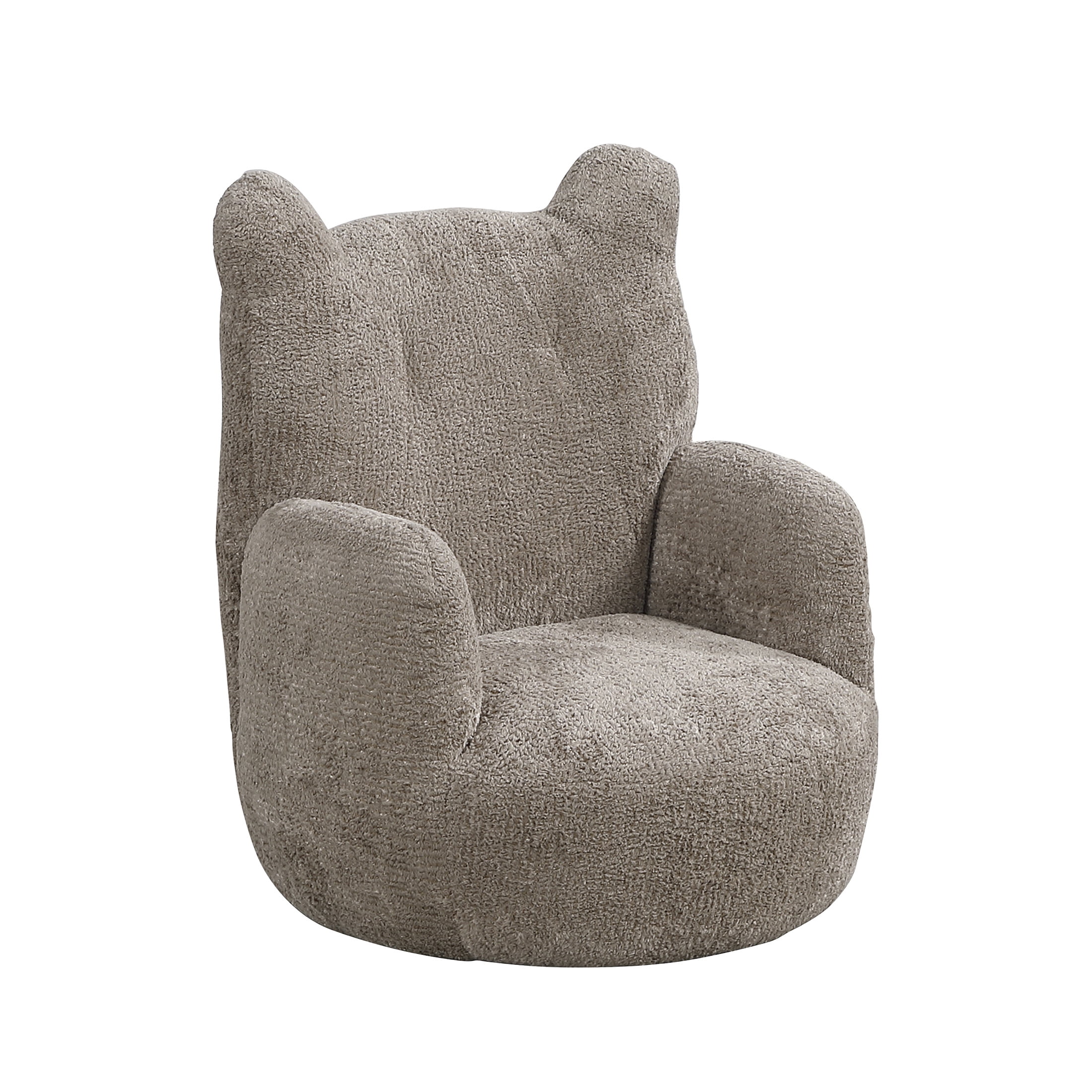 OakvillePark Grove Modern Chenille Cute Bear Shaped Mini Kids Accent Chair, Brown