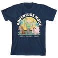 thumbnail image 6 of Bioworld Minecraft Alex, Fox, & Pig Adventure Mode Youth Navy Blue Short Sleeve Crew Neck Tee-Small, 6 of 7