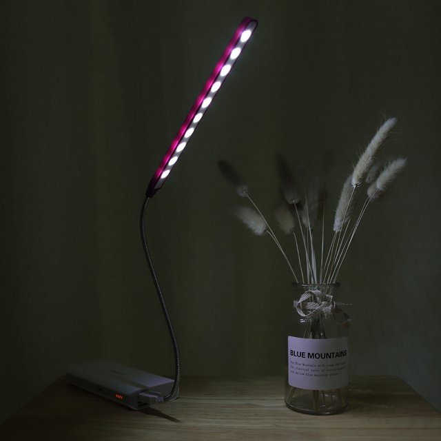 Mini lámpara de escritorio de 10 LED, ligera, flexible, brillante, USB, luz de mesa para ordenador portátil, PC de escritorio, color rosa