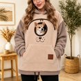 thumbnail image 2 of Womens Pet Pouch Hoodie Small Pet Carrier Sweatshirt Loose Fit Casual Fall Winter Tops for Women Adjustable Hem with Zipper Pouch Cute Graphic Hooded Fleece Pullover Long Sleeve, 2 of 4