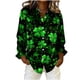 thumbnail image 2 of Tops de Manga Larga de las Mujeres Casual St Patrick'S Day Unisex Imprimir Botón Arriba Blusa de Cuello Giratorio Tops de Manga Larga de las Mujeres de Moda, 2 of 5