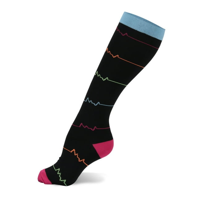 CAROOTU Chaussettes de Compression pour Femmes et Hommes Chaussettes de Circulation-Compression 20-30 mmHg pour la Course à Pied Infirmière de Sport