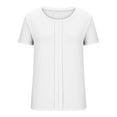 thumbnail image 6 of Posijego Womens Short Sleeve T-Shirts Summer Crew Neck Pleated Casual Dressy Blouses Women's Tunic Top with Leggings, 6 of 7