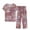 Red, variant on 2024 Women's Cute Sleepwear Tops with Capris Pants Pajama Sets Short Sleeve Cotton Linen Loungewear Two Piece Suit