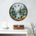 thumbnail image 2 of Yayeee Wall Clock Battery Operated 9.5" Silent Quartz Non-Ticking for Living Room Decor, Camping Forest, 2 of 8