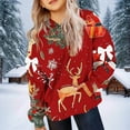 thumbnail image 4 of Lorytime Kids Hoodies for Girls Unisex Christmas Reindeer Sweatshirt Long Sleeve Tops with Pocket Drop Shoulder Pullover, 4 of 5