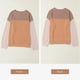thumbnail image 5 of Camisetas Holgadas Informales de Punto con Cuello Redondo y Larga con Bloques de Color A para Mujer Caqui M, 5 of 8
