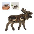 thumbnail image 4 of Yuarrent Adorno de animales de con luz LED Estilo retro Silueta de Navidad Decoración creativa de animales del bosque para el hogar y la oficina Kits de decoración para fiestas Yuarrent HA019158-00, 4 of 6