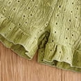 thumbnail image 5 of Xyant Toddler Baby Girl Clothes Knit Floral Fly Sleeve Tops Shorts Cute Summer Spring Outfits Infant Baby Girl Clothing Set (Green,12-18 Months), 5 of 7