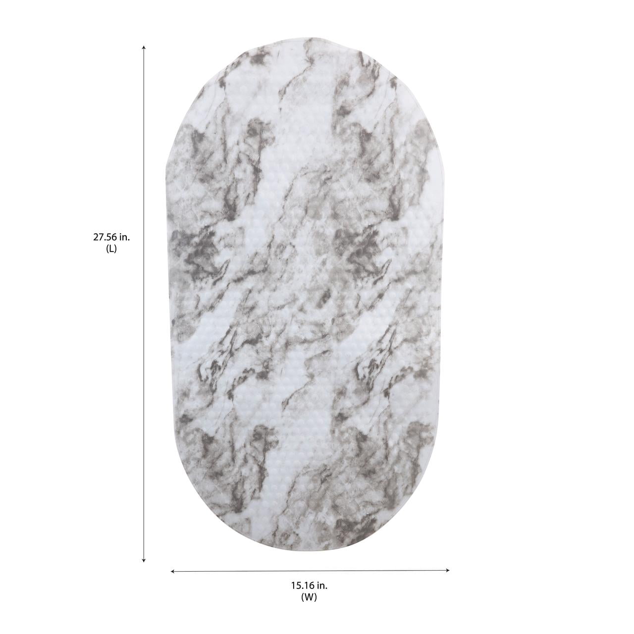 Bath Bliss 2 Pack Oval Bubble PVC Bathmat in Marble Print