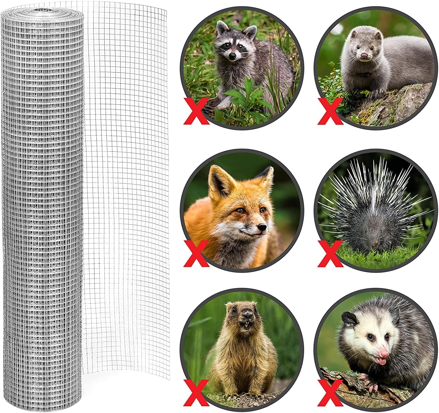 Art3d Hardware Cloth 1/2 inch 48in x 100ft Chicken Wire Fencing,Wire Mesh for Rabbit Cages, Garden, Small Rodents