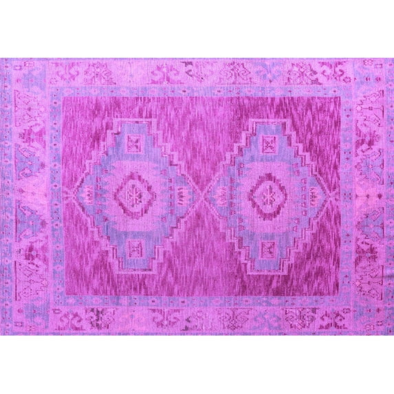 Ahgly Company Indoor Rectangle Oriental Purple Modern Area Rugs, 2' x 4'