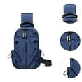 thumbnail image 6 of yuksok Men Chest Bag Casual Waterproof Crossbody Bag for Climbing Traveling Walking Blue, 6 of 9