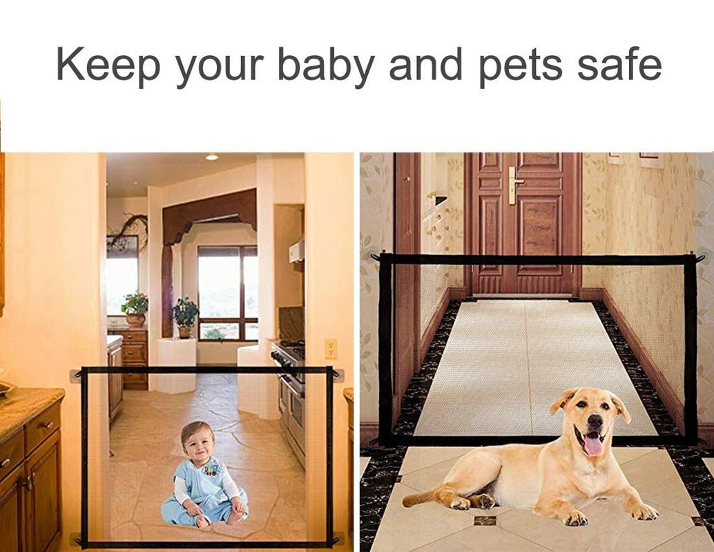 magic gate for dogs portable folding mesh pet gate magic gate safety gates fence isolated gauze indoor guard