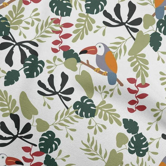 oneOone Polyester Spandex Light Green Fabric Tropical Sewing Material Print Fabric By The Yard 56 Inch Wide