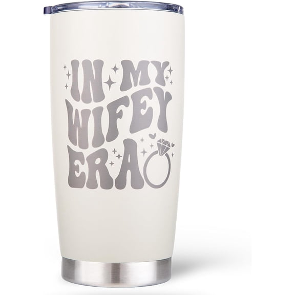Bridal Gifts for Bride - In My Wifey Era Cup, Bridal Shower Gift, Bride to Be Gifts, Perfect for Bachelorette, Wedding, Birthday, Engagement Gift - Wifey Tumbler 20oz, Laser Engraved, Stainless Steel