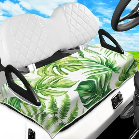 Golf Cart Seat Covers Towel Tropical Plants 100% Microfiber 51"x31" Golf Cart Seat Blanket Cushions Golf Accessories Universal Compatible with EZGO Yamaha Club Car 2-Seat Golf Carts
