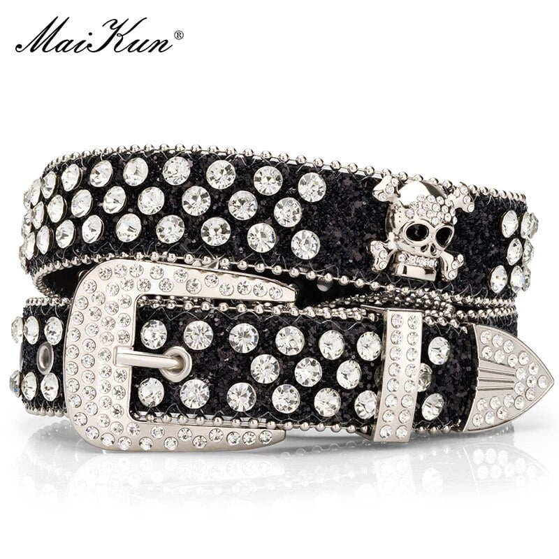 Black rhinestone belt best sale