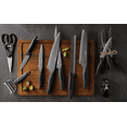 Wanbasion 16pc Black Kitchen Knife Set High Carbon SS with Sharpener, Peeler, Scissors, Acrylic