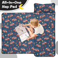 thumbnail image 4 of Fireman and Flame Blue Pattern Teens Toddler Nap Mat with Pillow, Sleeping Mat Bag for Preschool Daycare 51"x22", 4 of 6