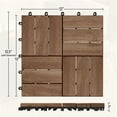thumbnail image 3 of Renwick Pack of 27 Interlocking Wood Flooring Tiles for Outdoor & Indoor, Brown, 3 of 8