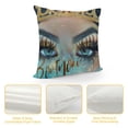 thumbnail image 4 of RUIYC Feminine Pillow Covers for Kids Adults Crown Glitter Long Eyelash Square Soft Throw Pillow Covers for Couch,Blue Watercolor Marbling Decorative Cushion Covers, 4 of 5
