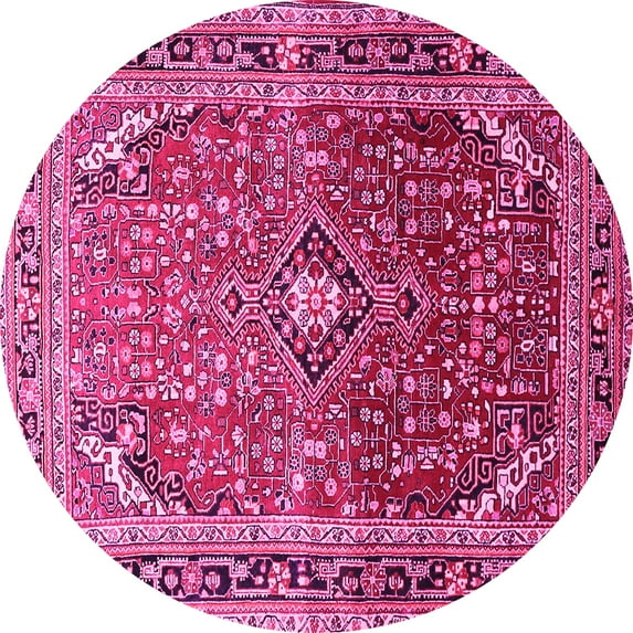 Ahgly Company Indoor Round Persian Pink Traditional Area Rugs, 8' Round