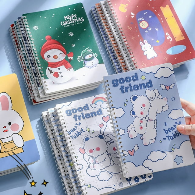 4pcs, Cartoon A5 Coil Book Cute Notebook High-value Elementary School Students Horizontal Line Notes Thickened Soft Copy Portable Notepad, School Supplies, Back To School, Notebook, Libretas, Notebook