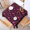 thumbnail image 2 of Pioneer Flower Floral Print Pattern Square Tablecloth,Waterproof Square Table Cover,Wipeable Spillproof Washable Table Cover for Home Kitchen Party Decor 52"x52"(132x132cm), 2 of 6