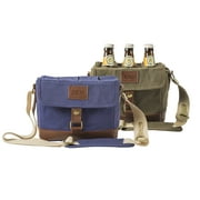 Personalized Insulated Waxed Canvas 6-Pack Bottle Carrier, Olive Green