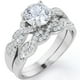 thumbnail image 1 of Conjunto nupcial JeenMata de moissanita de corte redondo de 1,25 quilates - Conjunto nupcial - Anillo infinito - Anillo para siempre - Anillo de promesa - Bañado en oro blanco, 1 of 9