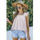 thumbnail image 3 of ABPHQTO Camiseta sin mangas de rayas con cuello cuadrado bordado azul cielo para mujer, 3 of 5