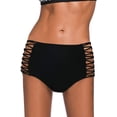 thumbnail image 1 of Women's Ruched Bikini Bottoms Strappy Swim Bottoms Full Coverage Swim Briefs, 1 of 4