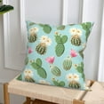 thumbnail image 6 of Throw Pillow Covers, green Cactus Succulents Soft Square Pillow Cases with Invisible Zipper for Couch Bed Sofa, Farmhouse Fall Home Decor 12"x12", 6 of 7