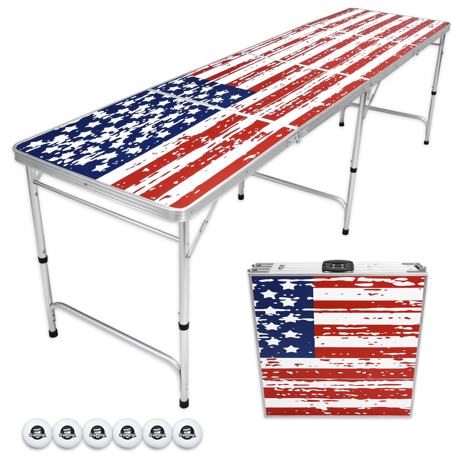 GoPong 8-Feet Beer Pong/Tailgate Table (American Flag Edition)