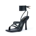 thumbnail image 6 of Women's heeled Sandals Strappy Lace up Stiletto High Heel Sandals Square Toe Sandals Tie up Heels Sandals for Party Prom Homecoming Dress Shoes, 6 of 7