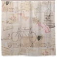thumbnail image 2 of FREEAMG Vintage Bike Flower Butterfly Shower Curtain Liner, 72 x 72 Waterproof Fabric Shower Curtains with Hooks for Bathroom Hotel, 2 of 4