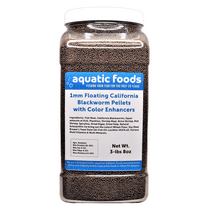 1 mm Floating Blackworm Pellets with Color Enhancers & Vitamins. Great for All Tropical Fish, Marine Fish, Cichlids, Carnivores, Discus, Coldwater Fish, Koi & Pond Fish…3-lb 8oz Lg Jar