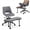 Gray, variant on Ergonomic Cross-Legged Accent Chair – Wide Criss Cross PU Leather Seat, 360° Swivel, Adjustable Height, High Lumbar Support, Sturdy Steel Base, Meditation, Yoga & ADHD, with Wheels – Grey