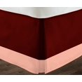 thumbnail image 3 of D.N.G. BEDDINGS 1 Piece Split Corner Two Tone Tailored Bed Skirt, King Size 6 Inch Deep Pocket, 800 Thread Count, 100% Egyptian Cotton, Solid Burgundy/Peach Color., 3 of 3