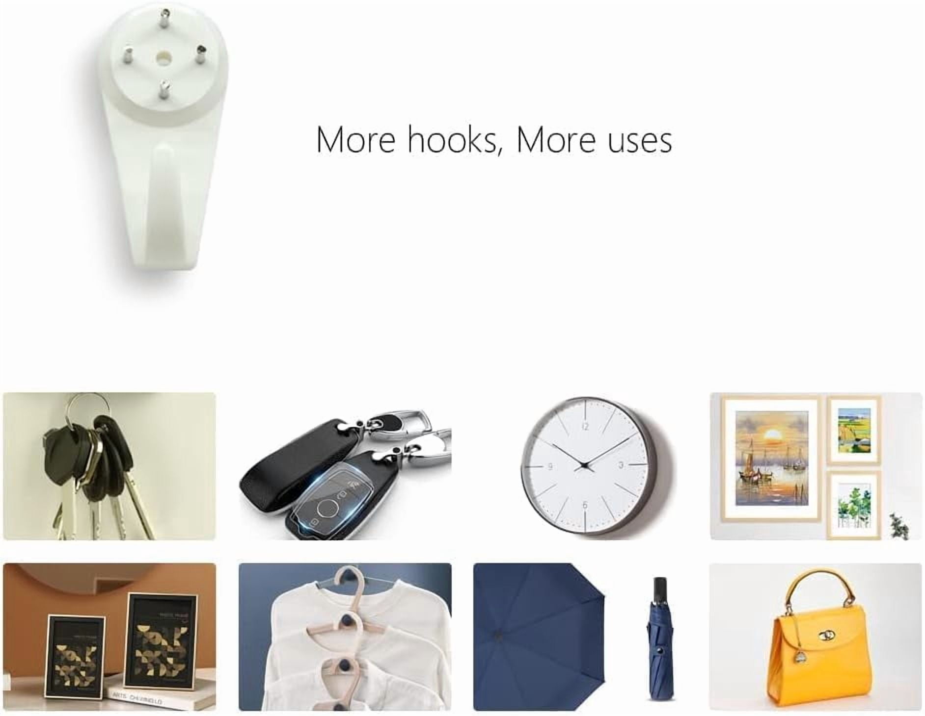 JJEAN-60PCS Concrete Wall HooksPicture Hanging Powerful Concrete Hardwall Drywall Picture Hooks Non-Trace Hanging Hook for Picture Photo Frame Clock (S)