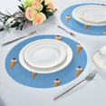thumbnail image 6 of IAUYY Set of 6 Round Placemats for Dining Tables Heat-Resistant and Wear-Resistant DIY Printing Design Table Placemats，Applicable for Christmas A Ice Cream Cone, 6 of 7