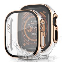 Sleektime Waterproof Hard PC Bumper Case with Tempered Glass for iWatch Ultra 2/1 49mm, Shockproof Full Body Protective Cover with Screen Protector for iWatch Ultra Series 2/1 49mm,D